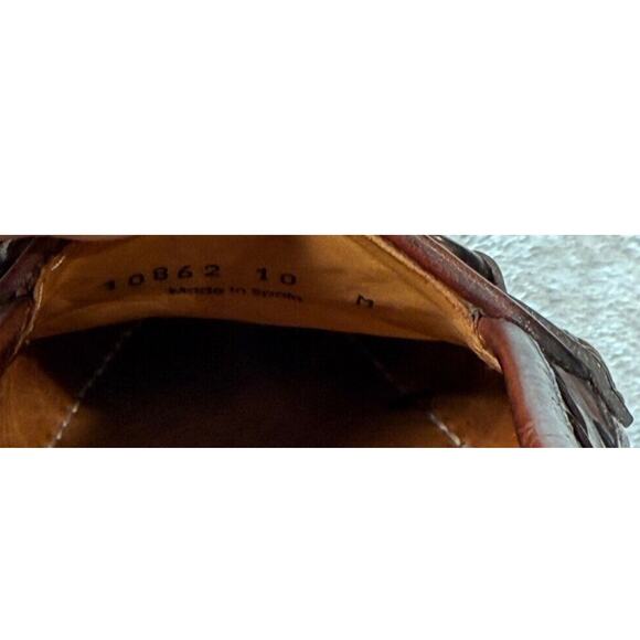 Maus & Hoffman Dark Brown Woven Leather Slip On Loafers Mens Size 10 - Picture 7 of 8